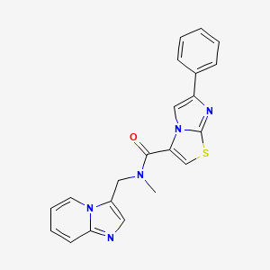 molecular formula C21H17N5OS B5987588 N-(imidazo[1,2-a]pyridin-3-ylmethyl)-N-methyl-6-phenylimidazo[2,1-b][1,3]thiazole-3-carboxamide 