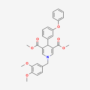 molecular formula C30H29NO7 B5987601 3,5-DIMETHYL 1-[(3,4-DIMETHOXYPHENYL)METHYL]-4-(3-PHENOXYPHENYL)-1,4-DIHYDROPYRIDINE-3,5-DICARBOXYLATE 