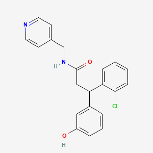 molecular formula C21H19ClN2O2 B5987603 3-(2-chlorophenyl)-3-(3-hydroxyphenyl)-N-(4-pyridinylmethyl)propanamide 