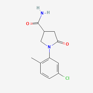 molecular formula C12H13ClN2O2 B5987608 1-(5-Chloro-2-methylphenyl)-5-oxopyrrolidine-3-carboxamide 