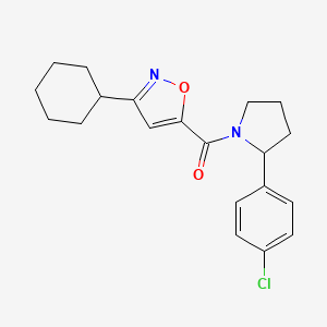 molecular formula C20H23ClN2O2 B5987626 5-{[2-(4-chlorophenyl)-1-pyrrolidinyl]carbonyl}-3-cyclohexylisoxazole 