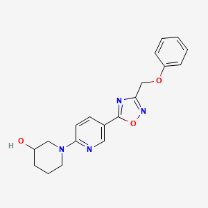 1-{5-[3-(phenoxymethyl)-1,2,4-oxadiazol-5-yl]-2-pyridinyl}-3-piperidinol