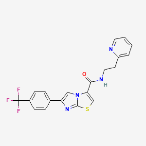 molecular formula C20H15F3N4OS B5987667 N-(2-pyridin-2-ylethyl)-6-[4-(trifluoromethyl)phenyl]imidazo[2,1-b][1,3]thiazole-3-carboxamide 