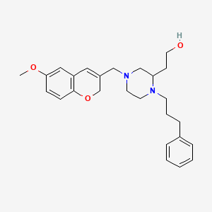 molecular formula C26H34N2O3 B5987688 2-[4-[(6-methoxy-2H-chromen-3-yl)methyl]-1-(3-phenylpropyl)-2-piperazinyl]ethanol 