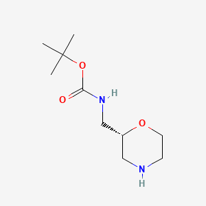 molecular formula C10H20N2O3 B598769 (R)-叔丁基（吗啉-2-基甲基）氨基甲酸酯 CAS No. 186202-57-3