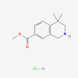 molecular formula C13H18ClNO2 B598771 Methyl 4,4-dimethyl-1,2,3,4-tetrahydroisoquinoline-7-carboxylate hydrochloride CAS No. 1203683-65-1