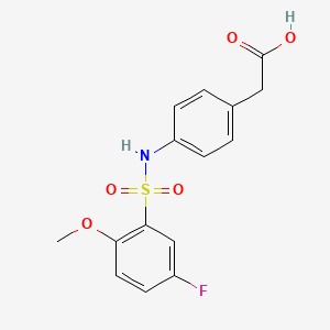 molecular formula C15H14FNO5S B5987710 2-(4-{[(5-FLUORO-2-METHOXYPHENYL)SULFONYL]AMINO}PHENYL)ACETIC ACID 