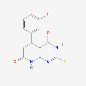 molecular formula C14H12FN3O2S B5987722 5-(3-fluorophenyl)-2-(methylthio)-5,8-dihydropyrido[2,3-d]pyrimidine-4,7(3H,6H)-dione 