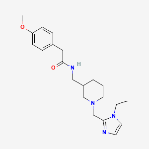 molecular formula C21H30N4O2 B5987727 N-[[1-[(1-ethylimidazol-2-yl)methyl]piperidin-3-yl]methyl]-2-(4-methoxyphenyl)acetamide 