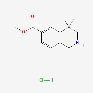 molecular formula C13H18ClNO2 B598773 Methyl 4,4-dimethyl-1,2,3,4-tetrahydroisoquinoline-6-carboxylate hydrochloride CAS No. 1203684-85-8