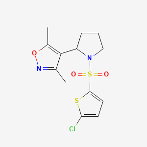 molecular formula C13H15ClN2O3S2 B5987732 4-{1-[(5-Chlorothiophen-2-YL)sulfonyl]pyrrolidin-2-YL}-3,5-dimethyl-1,2-oxazole 