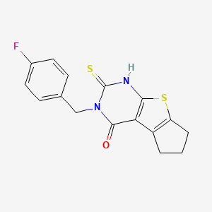 3-(4-fluorobenzyl)-2-mercapto-3,5,6,7-tetrahydro-4H-cyclopenta[4,5]thieno[2,3-d]pyrimidin-4-one