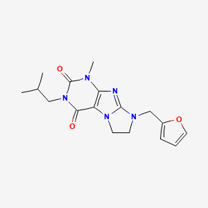 molecular formula C17H21N5O3 B5987755 6-(Furan-2-ylmethyl)-4-methyl-2-(2-methylpropyl)-7,8-dihydropurino[7,8-a]imidazole-1,3-dione 