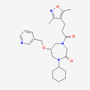 1-cyclohexyl-4-[3-(3,5-dimethyl-4-isoxazolyl)propanoyl]-6-(3-pyridinylmethoxy)-1,4-diazepan-2-one