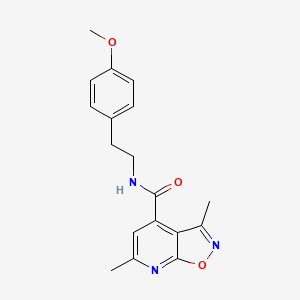 molecular formula C18H19N3O3 B5987771 N-[2-(4-methoxyphenyl)ethyl]-3,6-dimethylisoxazolo[5,4-b]pyridine-4-carboxamide 