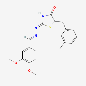 molecular formula C20H21N3O3S B5987778 3,4-dimethoxybenzaldehyde [5-(3-methylbenzyl)-4-oxo-1,3-thiazolidin-2-ylidene]hydrazone 