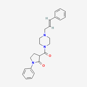 1-phenyl-3-[4-[(E)-3-phenylprop-2-enyl]piperazine-1-carbonyl]pyrrolidin-2-one