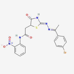 2-(2-{[1-(4-bromophenyl)ethylidene]hydrazono}-4-hydroxy-2,5-dihydro-1,3-thiazol-5-yl)-N-(2-nitrophenyl)acetamide