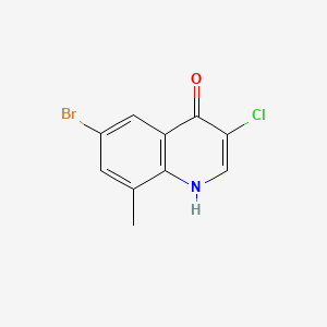 molecular formula C10H7BrClNO B598781 6-Bromo-3-chloro-4-hydroxy-8-methylquinoline CAS No. 1204810-04-7