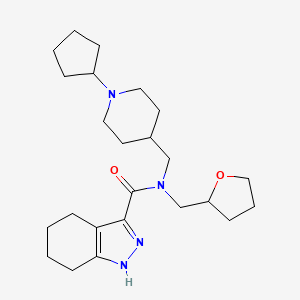 N-[(1-cyclopentylpiperidin-4-yl)methyl]-N-(oxolan-2-ylmethyl)-4,5,6,7-tetrahydro-1H-indazole-3-carboxamide