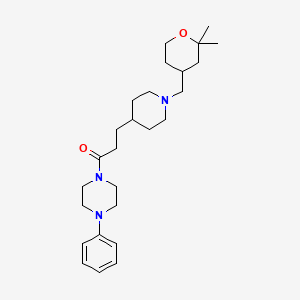 3-[1-[(2,2-Dimethyloxan-4-yl)methyl]piperidin-4-yl]-1-(4-phenylpiperazin-1-yl)propan-1-one