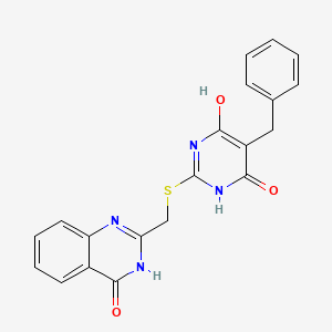 2-{[(5-BENZYL-4-HYDROXY-6-OXO-1,6-DIHYDRO-2-PYRIMIDINYL)SULFANYL]METHYL}-4(3H)-QUINAZOLINONE