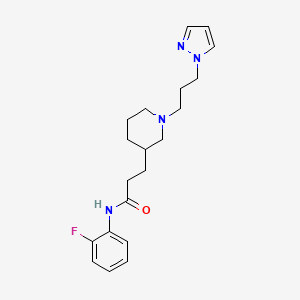 molecular formula C20H27FN4O B5987879 N-(2-fluorophenyl)-3-{1-[3-(1H-pyrazol-1-yl)propyl]-3-piperidinyl}propanamide 