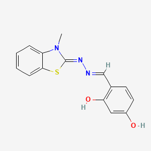 4-[(E)-[(Z)-(3-methyl-1,3-benzothiazol-2-ylidene)hydrazinylidene]methyl]benzene-1,3-diol