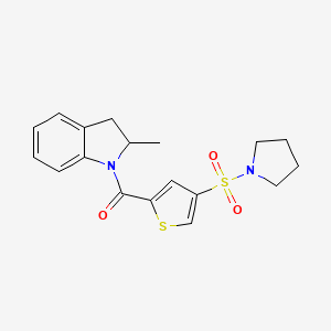 (2-Methyl-2,3-dihydroindol-1-yl)-(4-pyrrolidin-1-ylsulfonylthiophen-2-yl)methanone