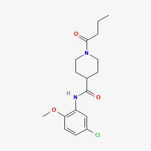 molecular formula C17H23ClN2O3 B5987925 1-butanoyl-N-(5-chloro-2-methoxyphenyl)piperidine-4-carboxamide 