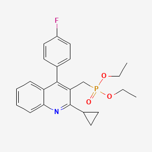 molecular formula C23H25FNO3P B598793 P-[[2-cyclopropyl-4-(4-fluorophenyl)-3-quinolinyl]methyl]phosphonic acid diethyl ester CAS No. 154057-57-5