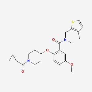 molecular formula C24H30N2O4S B5987935 2-{[1-(cyclopropylcarbonyl)-4-piperidinyl]oxy}-5-methoxy-N-methyl-N-[(3-methyl-2-thienyl)methyl]benzamide 