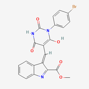 methyl 3-{[1-(4-bromophenyl)-2,4,6-trioxotetrahydro-5(2H)-pyrimidinylidene]methyl}-1H-indole-2-carboxylate