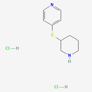 molecular formula C10H16Cl2N2S B598796 4-(Piperidin-3-ylthio)pyridine dihydrochloride CAS No. 1198283-96-3