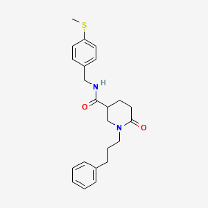 N-[4-(methylthio)benzyl]-6-oxo-1-(3-phenylpropyl)-3-piperidinecarboxamide