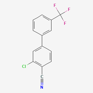 molecular formula C14H7ClF3N B598797 2-Chloro-4-[3-(trifluoromethyl)phenyl]benzonitrile CAS No. 154606-29-8