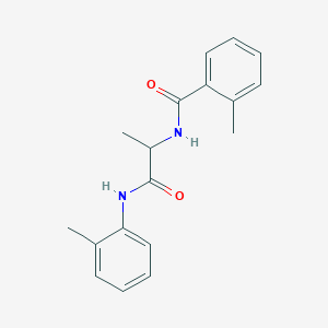 molecular formula C18H20N2O2 B5987974 2-methyl-N-{1-methyl-2-[(2-methylphenyl)amino]-2-oxoethyl}benzamide 