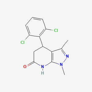 molecular formula C14H13Cl2N3O B5987980 4-(2,6-dichlorophenyl)-1,3-dimethyl-1,4,5,7-tetrahydro-6H-pyrazolo[3,4-b]pyridin-6-one 