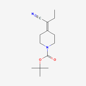 molecular formula C14H22N2O2 B598800 叔丁基 4-(1-氰基亚丙基)哌啶-1-甲酸酯 CAS No. 1198283-75-8