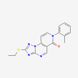 molecular formula C17H15N5OS B5988008 2-(ethylsulfanyl)-7-(2-methylphenyl)pyrido[3,4-e][1,2,4]triazolo[1,5-a]pyrimidin-6(7H)-one 