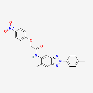 molecular formula C22H19N5O4 B5988014 N-[6-methyl-2-(4-methylphenyl)-2H-1,2,3-benzotriazol-5-yl]-2-(4-nitrophenoxy)acetamide 