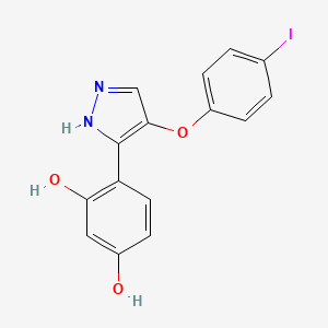 4-[4-(4-iodophenoxy)-1H-pyrazol-3-yl]-1,3-benzenediol