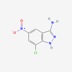 molecular formula C7H5ClN4O2 B598807 3-アミノ-7-クロロ-5-ニトロ-1H-インダゾール CAS No. 1197193-46-6