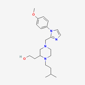 molecular formula C22H34N4O2 B5988086 2-[4-{[1-(4-methoxyphenyl)-1H-imidazol-2-yl]methyl}-1-(3-methylbutyl)-2-piperazinyl]ethanol 