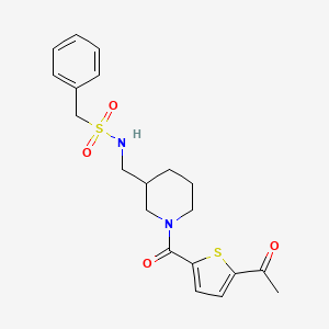 molecular formula C20H24N2O4S2 B5988120 N-({1-[(5-acetyl-2-thienyl)carbonyl]-3-piperidinyl}methyl)-1-phenylmethanesulfonamide 