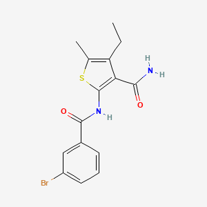 molecular formula C15H15BrN2O2S B5988145 2-{[(3-bromophenyl)carbonyl]amino}-4-ethyl-5-methylthiophene-3-carboxamide CAS No. 6101-53-7