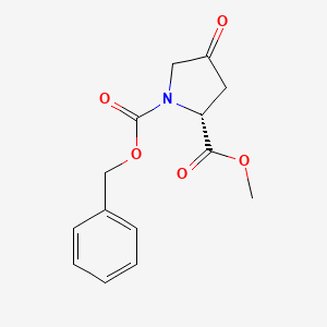 molecular formula C14H15NO5 B598816 1,2-Pyrrolidinedicarboxylic acid, 4-oxo-, 2-Methyl 1-(phenylMethyl) ester, (R)- CAS No. 132431-11-9