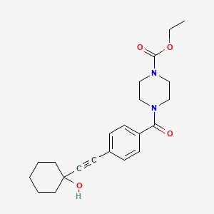 ethyl 4-{4-[(1-hydroxycyclohexyl)ethynyl]benzoyl}-1-piperazinecarboxylate