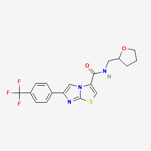 N-(oxolan-2-ylmethyl)-6-[4-(trifluoromethyl)phenyl]imidazo[2,1-b][1,3]thiazole-3-carboxamide