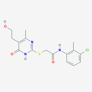 N-(3-chloro-2-methylphenyl)-2-((5-(2-hydroxyethyl)-4-methyl-6-oxo-1,6-dihydropyrimidin-2-yl)thio)acetamide